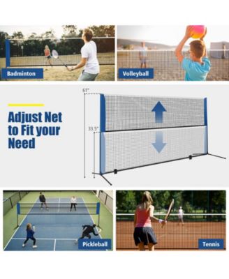14 Feet Adjustable Badminton Net Stand with Portable Carry Bag