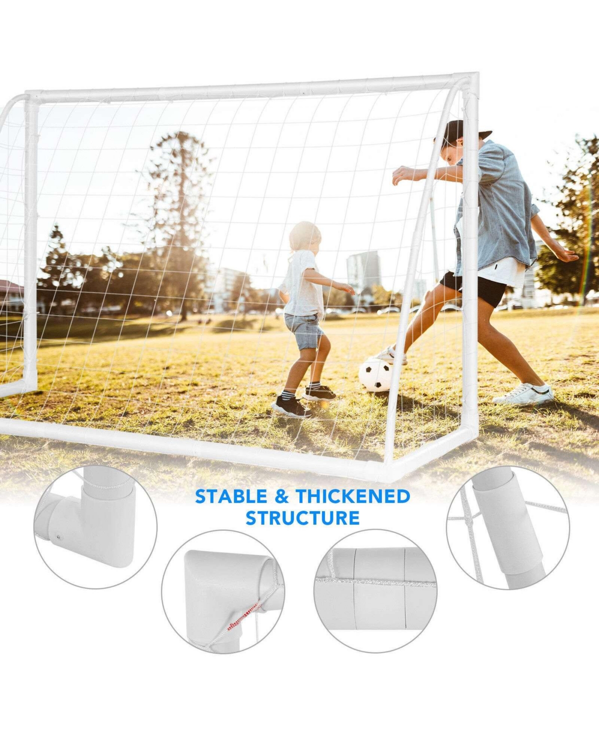 Kuyotq Soccer Goal with Strong Pvc Frame and High-Strength Netting