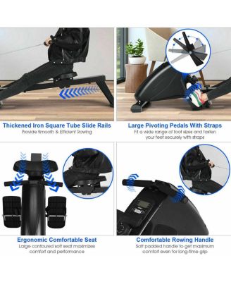 Foldable Magnetic Quiet Operated Fitness Rowing Machine with 10 Level Adjustable Resistance