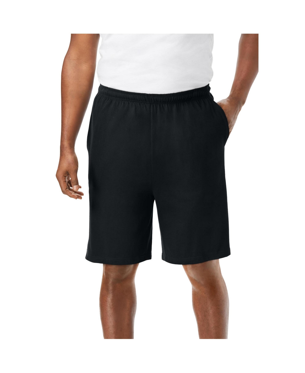 Big & Tall Lightweight Jersey Shorts - Black