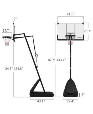 Portable Basketball Hoop 4.9-10' Height Adjustable Basketball Goal