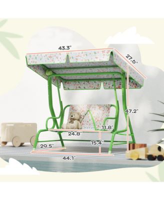 Kids Patio Swing, 2-Seater Outdoor Porch Swing Chair,