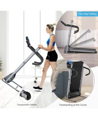 Electric Foldable Treadmill with LCD Display and Heart Rate Sensor
