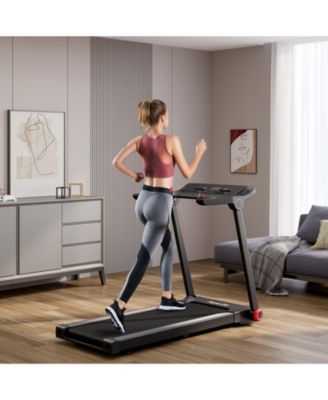 3.75HP Folding Treadmill Electric Running Machine with Bluetooth APP Self-standing