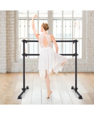 4 Feet Portable Double Freestanding Ballet Barre Dancing Stretching Black