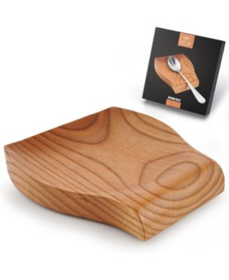 Wood Spoon Rest For Kitchen - Smooth Wooden Spoon Holder For Stovetop