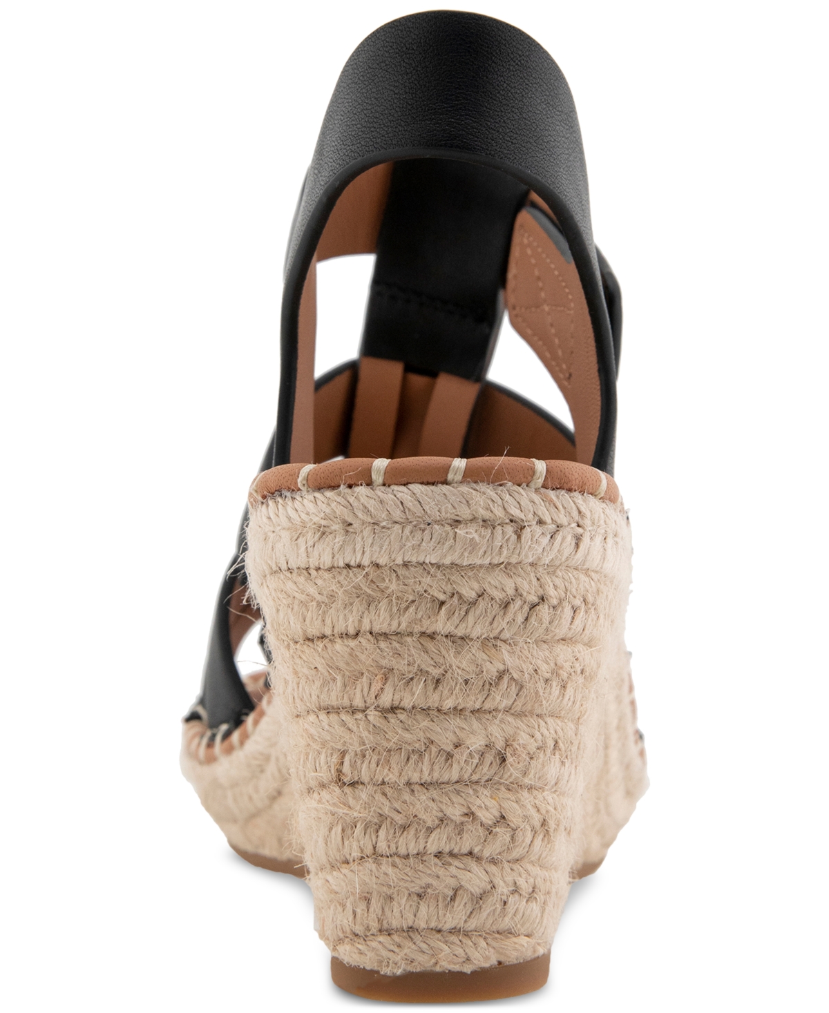 Gentle Souls - Capelin Leather Espadrille Wedge In Black Nubuck