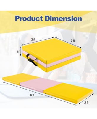 6 x 2 FT Tri-Fold Gym Mat with Handles and Removable Zippered Cover