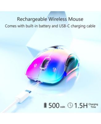 2.4G Wireless Mouse, Cordless Computer Mice Wireless Mouse for Laptop, Desktop, PC, MacBook- 2 Pack (LED Rechargeable Wireless Mouse)