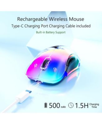 2.4G Wireless Mouse, Cordless Computer Mice Wireless Mouse for Laptop, Desktop, PC, MacBook- 2 Pack (LED Rechargeable Wireless Mouse Ergonomic Wireless Mouse)