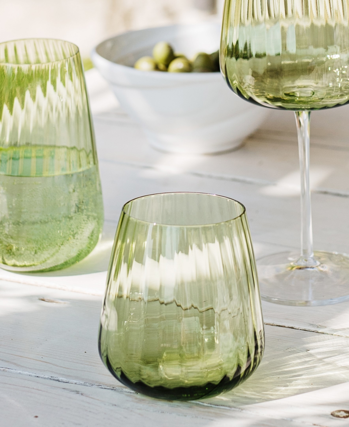 Vietri Francesca Amber Double Old Fashioned Glass In Green