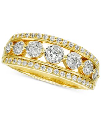 Macy's - Diamond Openwork Triple Row Ring (1/2 ct. t.w.) in 14k Gold