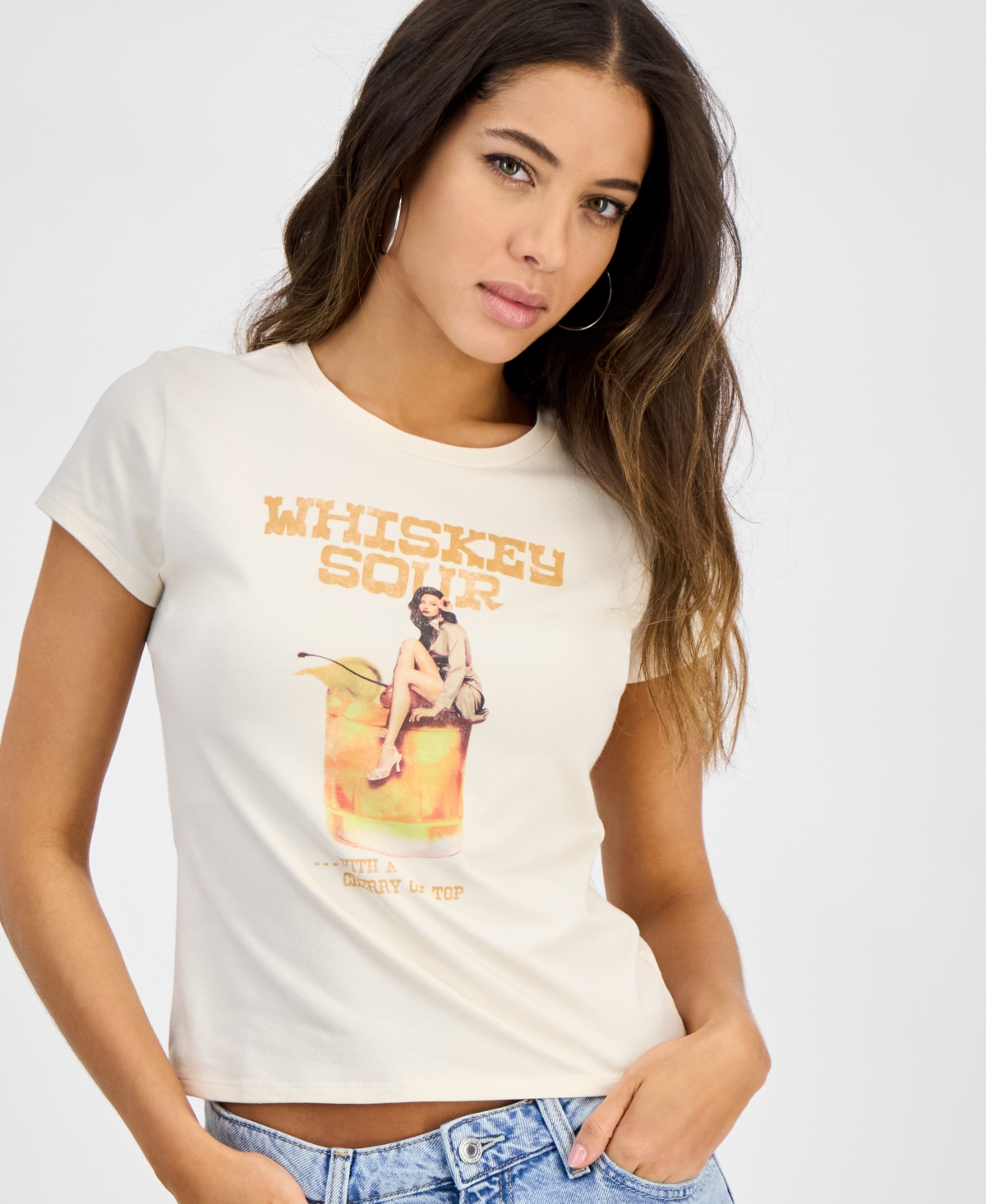 Shop Guess Women's Vintage Girl Graphic T-shirt In Butter Icecream