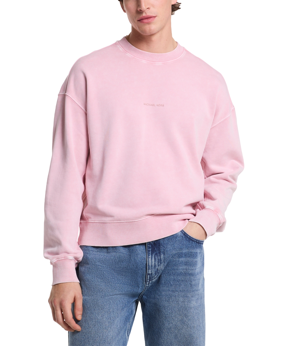 Michael Kors Cotton Crewneck Sweatshirt In Rosewater