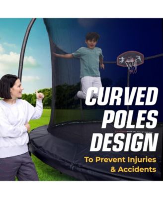 Pumpkin Trampoline with Basketball Hoop & Inner Enclosure - Safe, Durable,Family Fun - Heavy Duty Galvanized Springs - Waterproof Padding - Stable Base - Outdoor Backyard Style