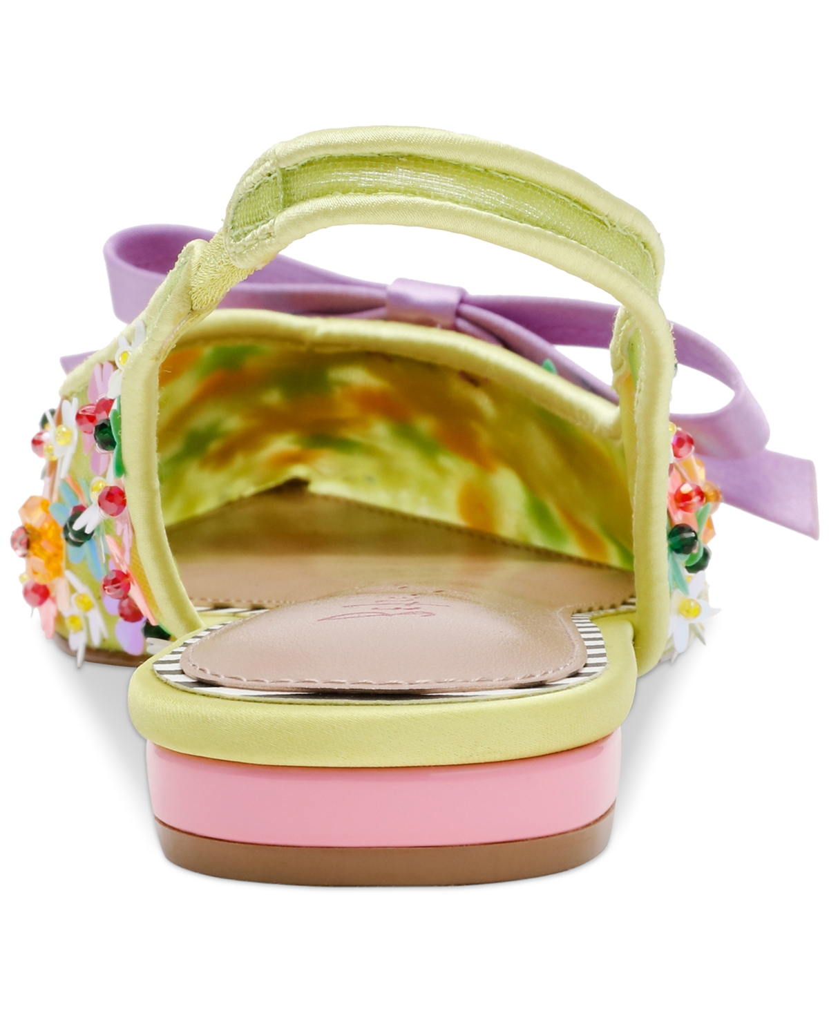 Shop Betsey Johnson Women's Laylah Floral Slingback Flats In Lime Multi