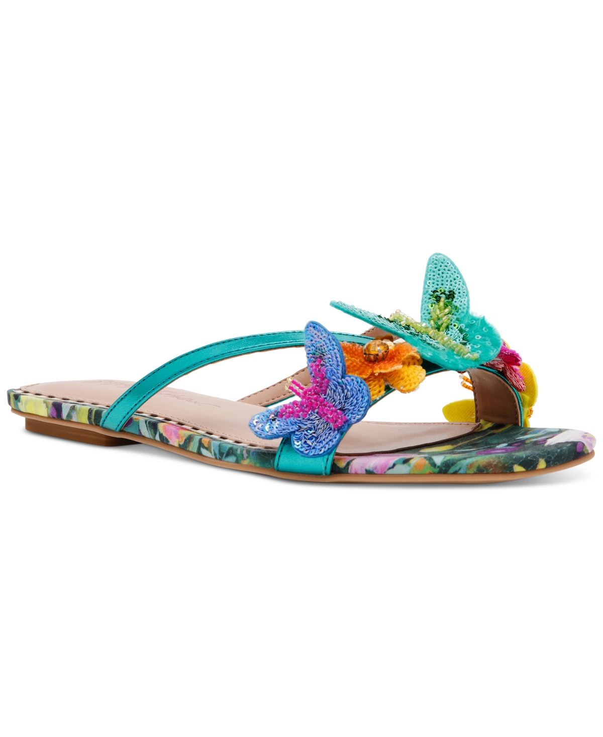 Shop Betsey Johnson Women's Sellena Butterfly Slide Sandals In Bright Multi