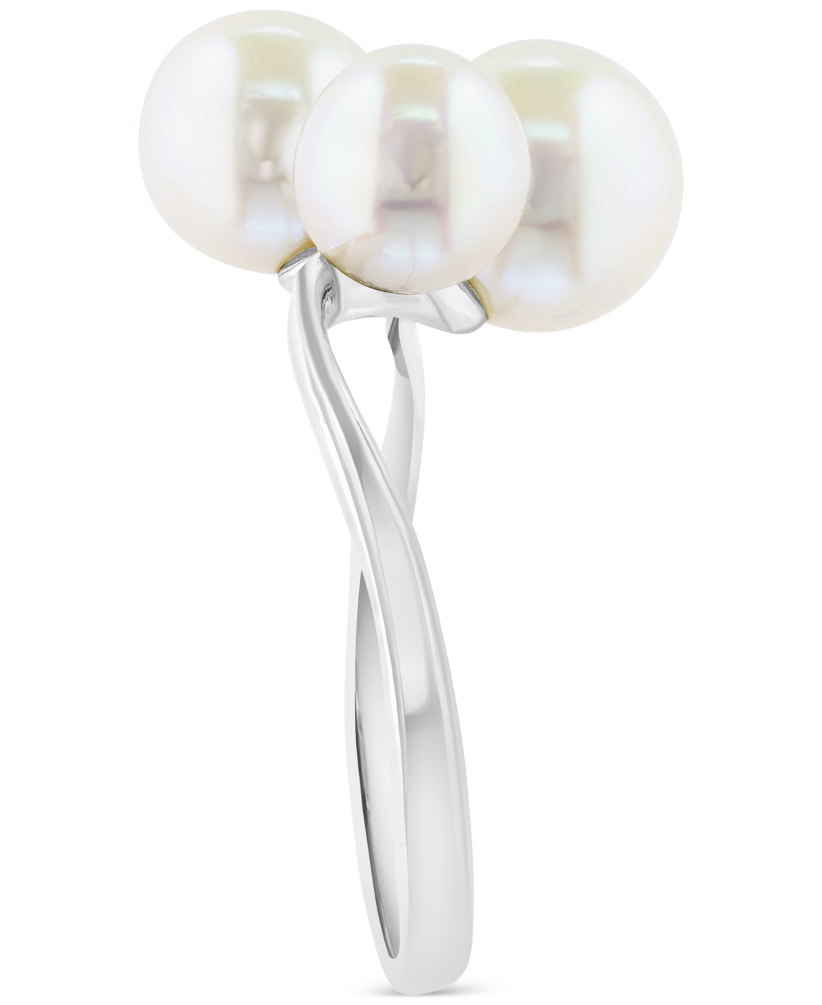 Effy Collection Effy Cultured Freshwater Pearl (6, 7, 8mm) Trio Ring In Sterling Silver In Sterling Silver