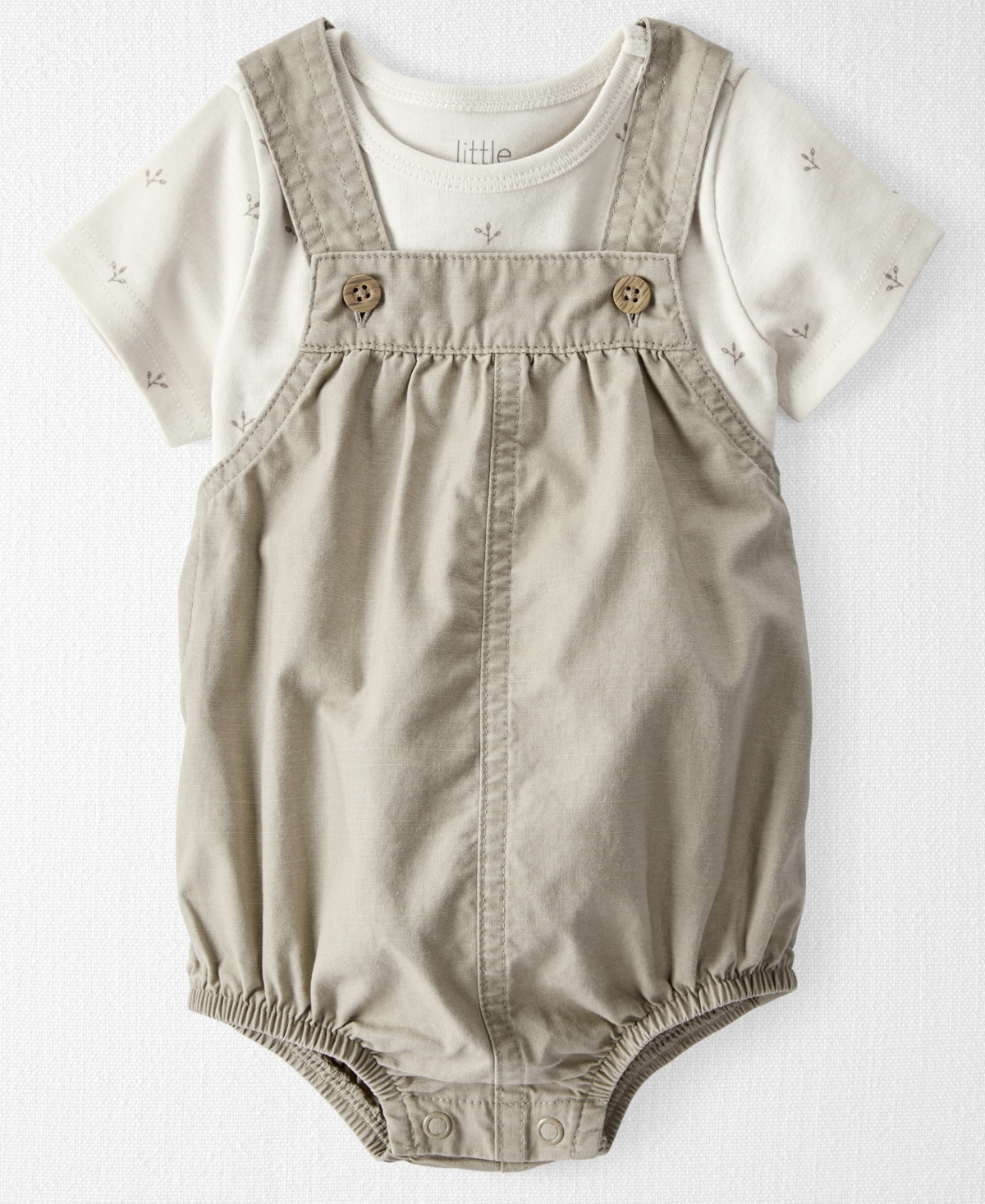 Carter's Little Planet By  Baby Boys 2-pc. Organic Cotton Top & Bubble Romper Set In Tan