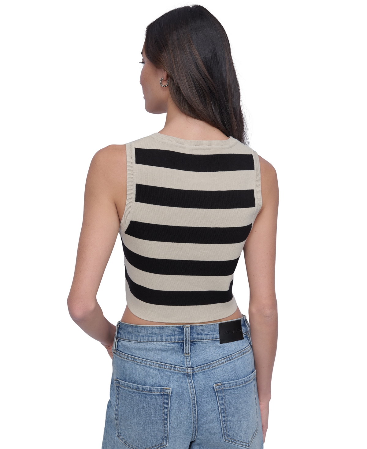DKNY JEANS WOMEN'S CROPPED SLEEVELESS SWEATER 