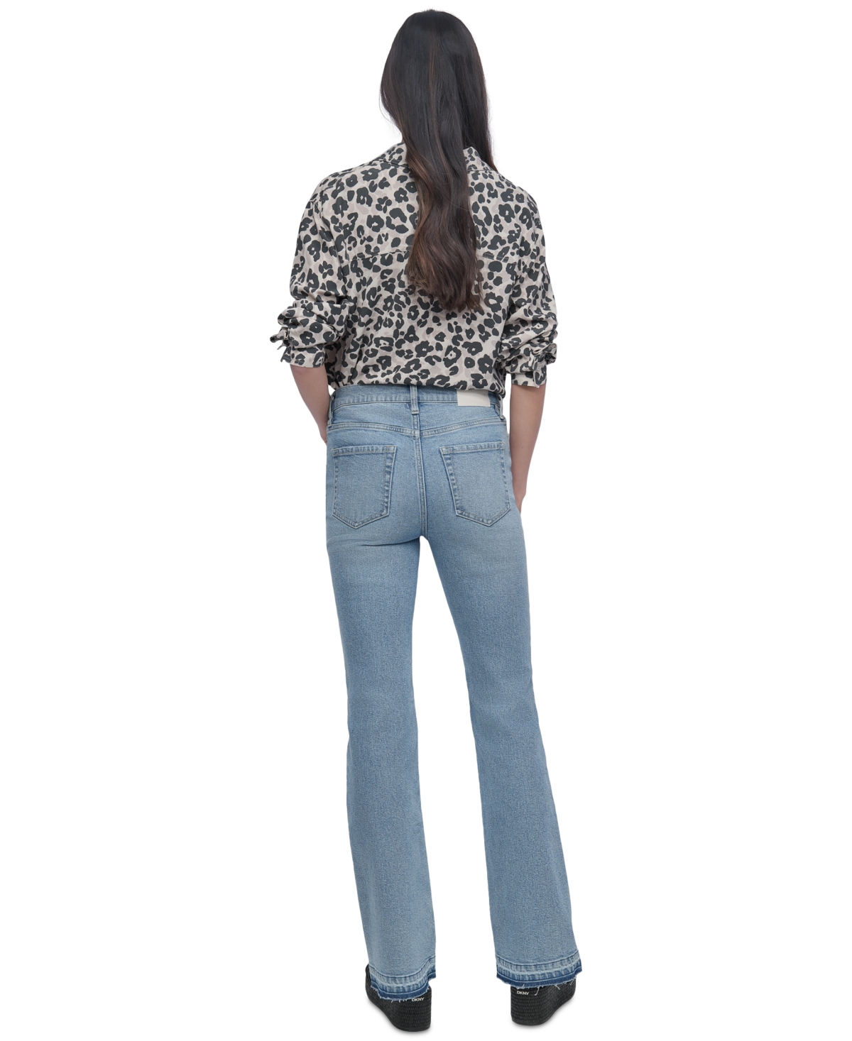 DKNY JEANS WOMEN'S HIGH-RISE RELEASED-HEM FLARE JEANS 