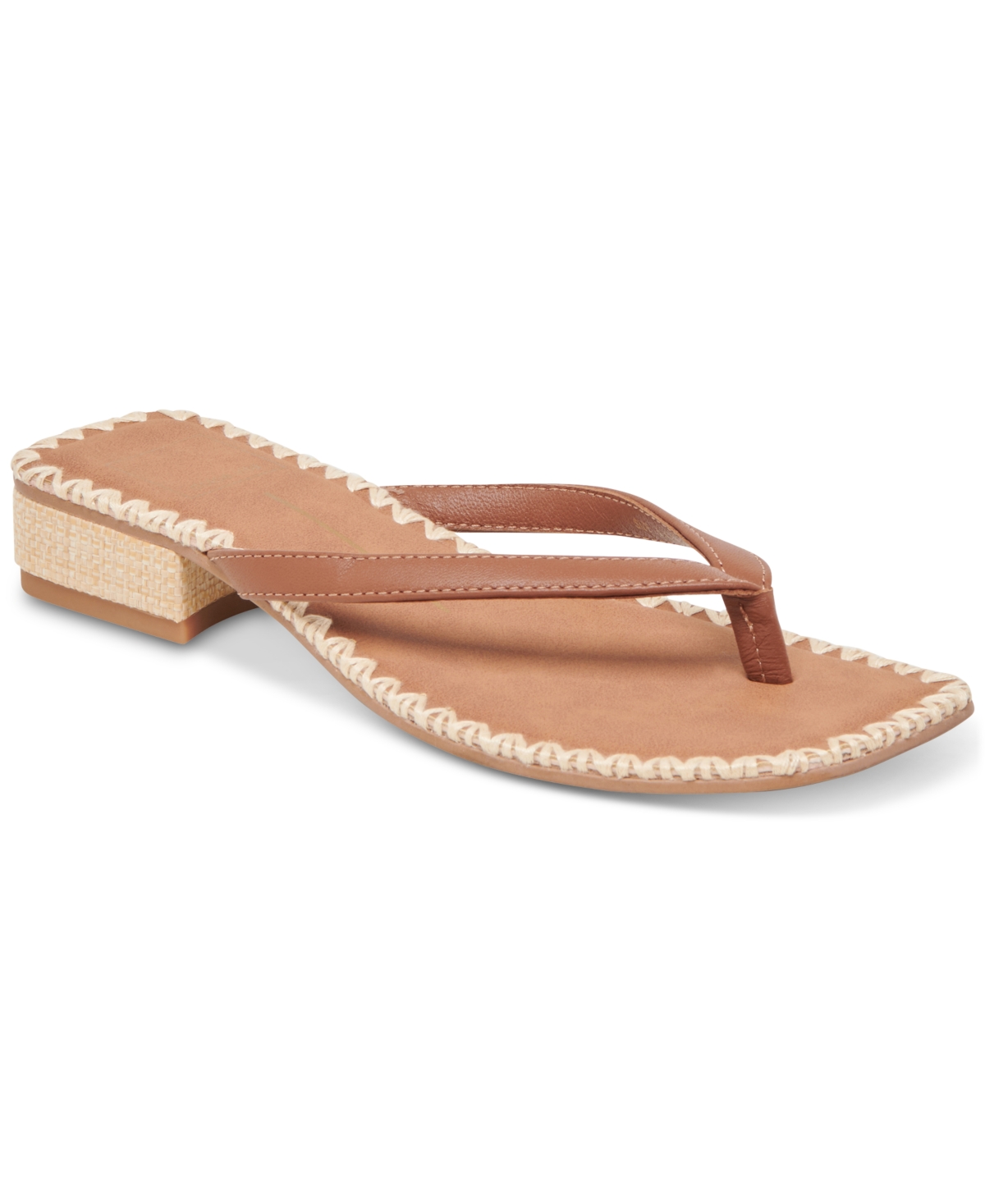 Dolce Vita Barty Flip Flop In Cognac Leather