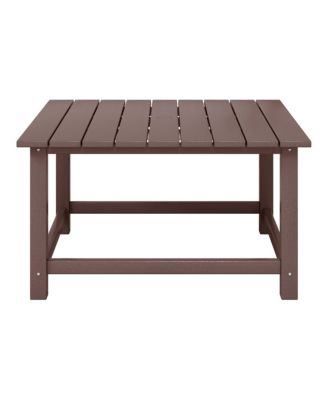 Low Outdoor HDPE Square Patio Coffee Table