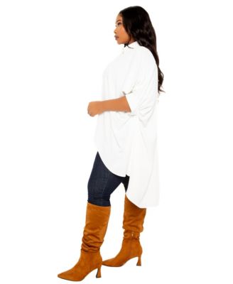 Women's Plus Size Flowy Hi-lo Blouse