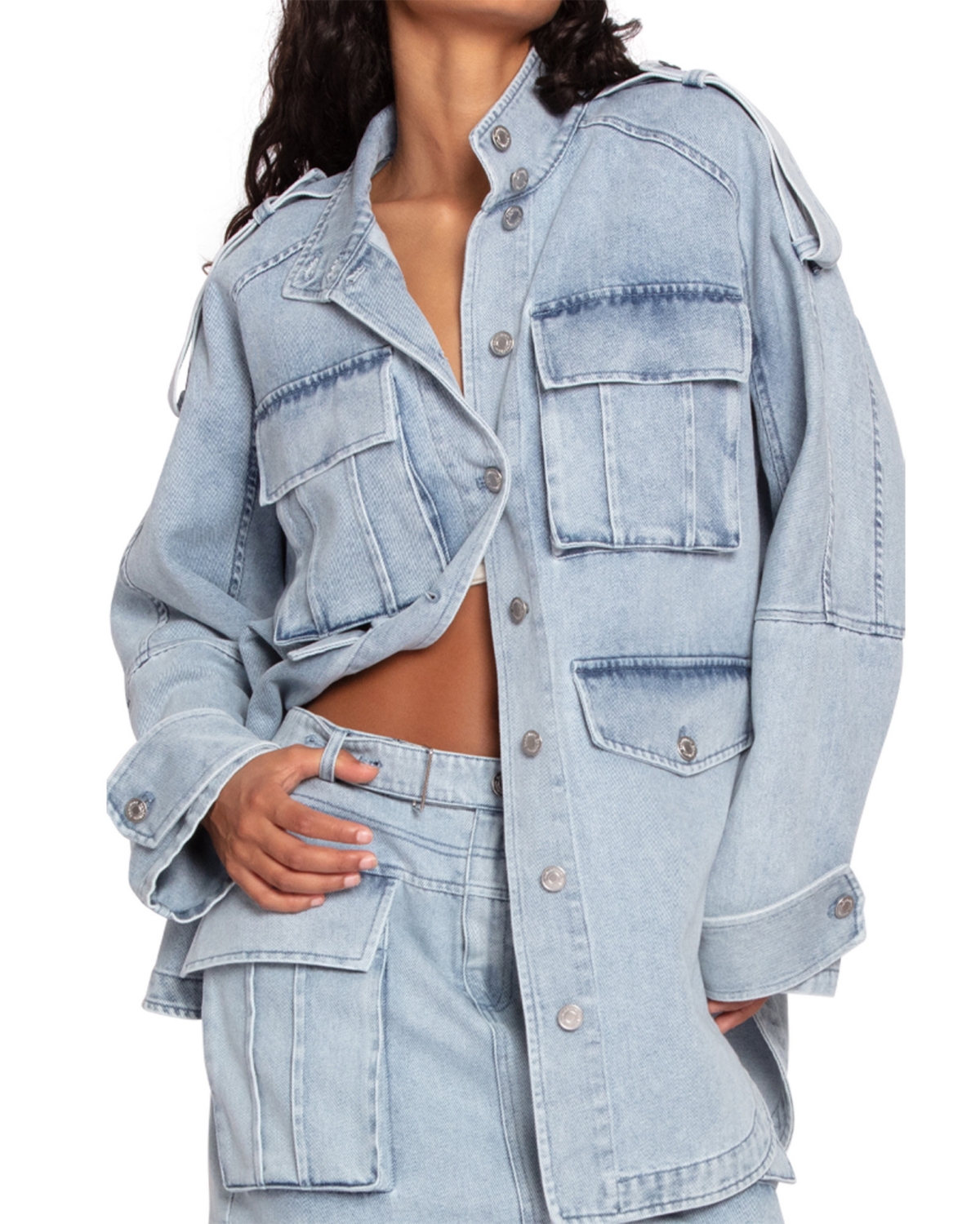Women's Distant Love Overshirt - Stonewash