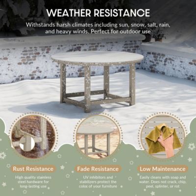 Kids 5-Piece HDPE Outdoor Patio Round Dining Table and Chairs Set