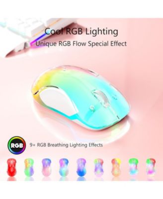 2.4G Wireless Mouse, Cordless Computer Mice Wireless Mouse for Laptop, Desktop, PC, MacBook- 2 Pack (LED Rechargeable Wireless Mouse+ red Wireless Mouse)