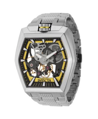 Men's 44012 Akula Mechanical 2 Hand Black, Yellow Dial Watch