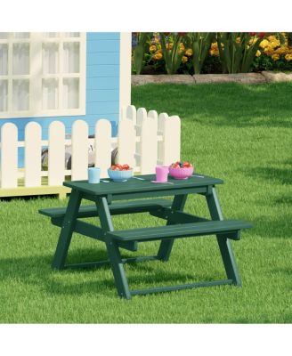 Outdoor Patio Kids HDPE Plastic Picnic Bench Table