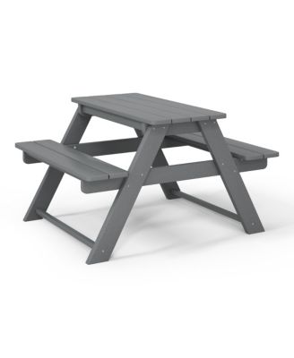 Outdoor Patio Kids HDPE Plastic Picnic Bench Table