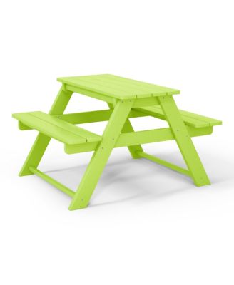 Outdoor Patio Kids HDPE Plastic Picnic Bench Table