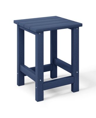 2-Piece Kids Outdoor HDPE Adirondack Chair With Square Side Table Set