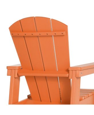 2-Piece Kids Outdoor HDPE Adirondack Chair With Square Side Table Set