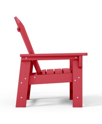 2-Piece Kids Outdoor HDPE Adirondack Chair With Square Side Table Set