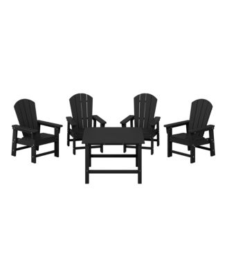 Kids 5-Piece HDPE Outdoor Square Patio Dining Table and Chairs Set