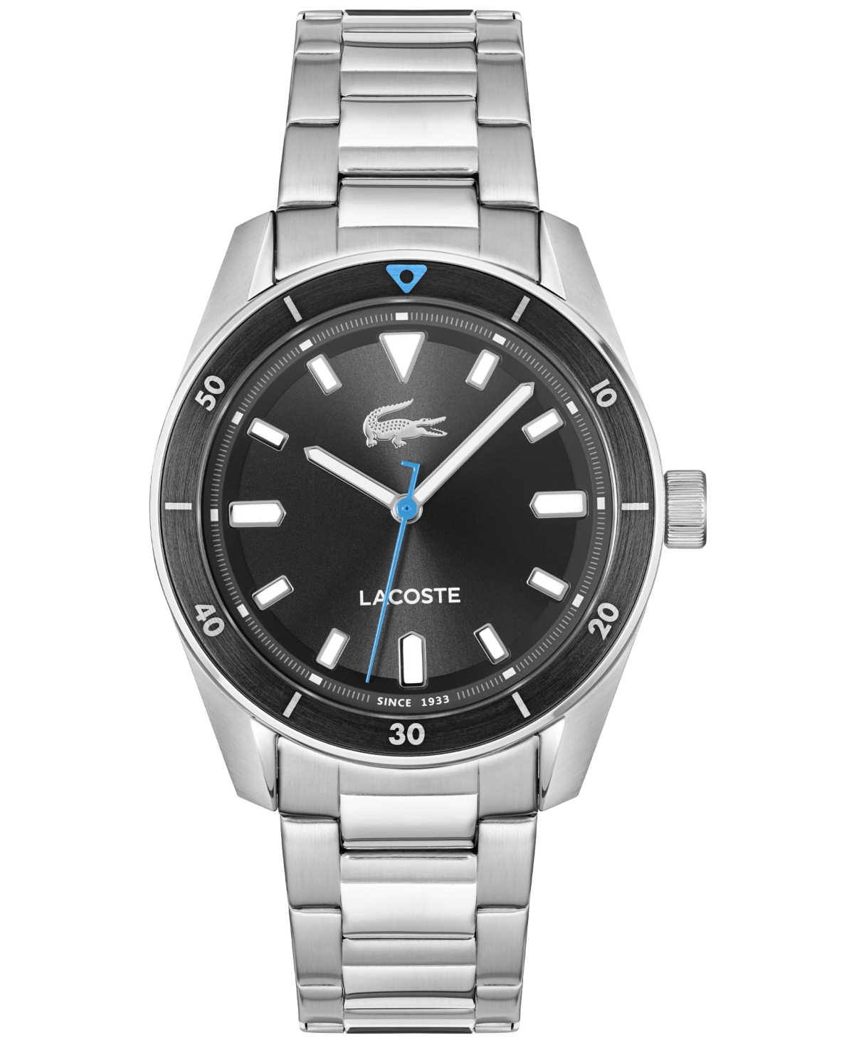 Men's Boston Silver Tone Stainless Steel Bracelet Watch, 39mm - Silver