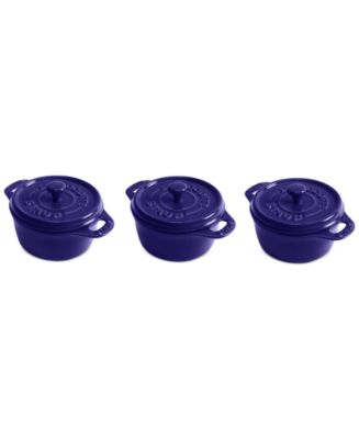 Staub 3 Piece Ceramic Mini Cocotte Set - Macy's (Red)