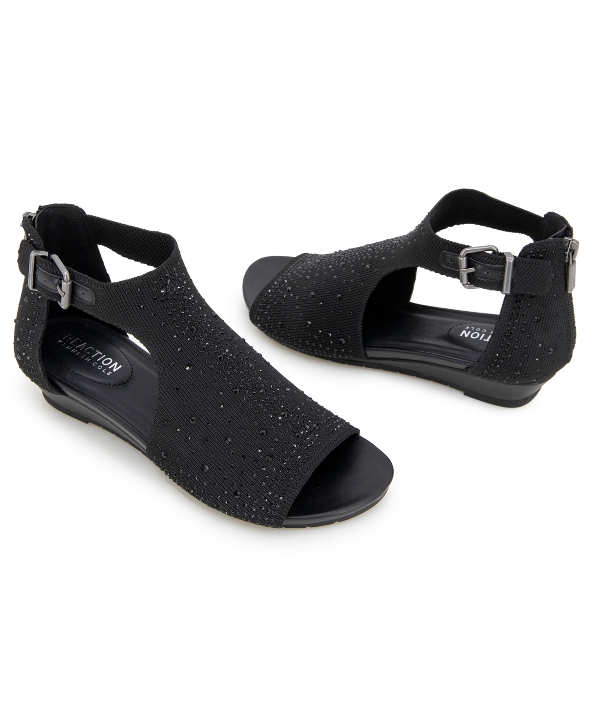 Kenneth Cole Reaction Women's Gail Stretch Wedge Sandals In Black