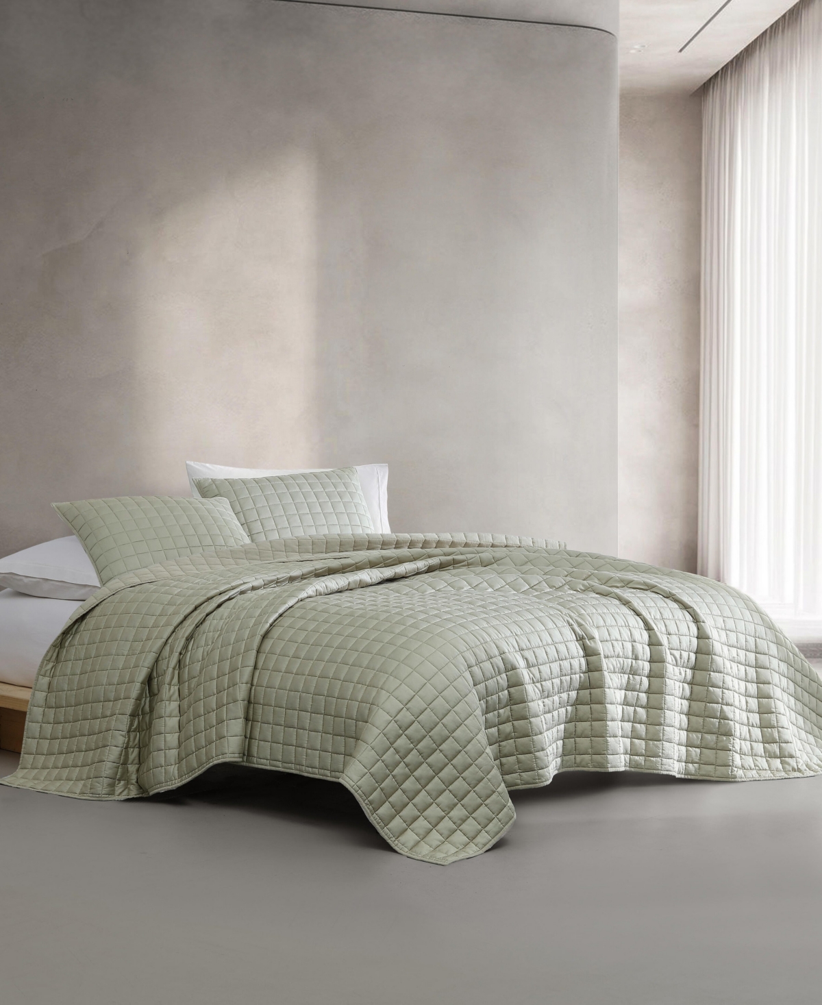 Calvin Klein Lyocell Solid 3-pc. Quilt Set, Queen In Absinthe Green