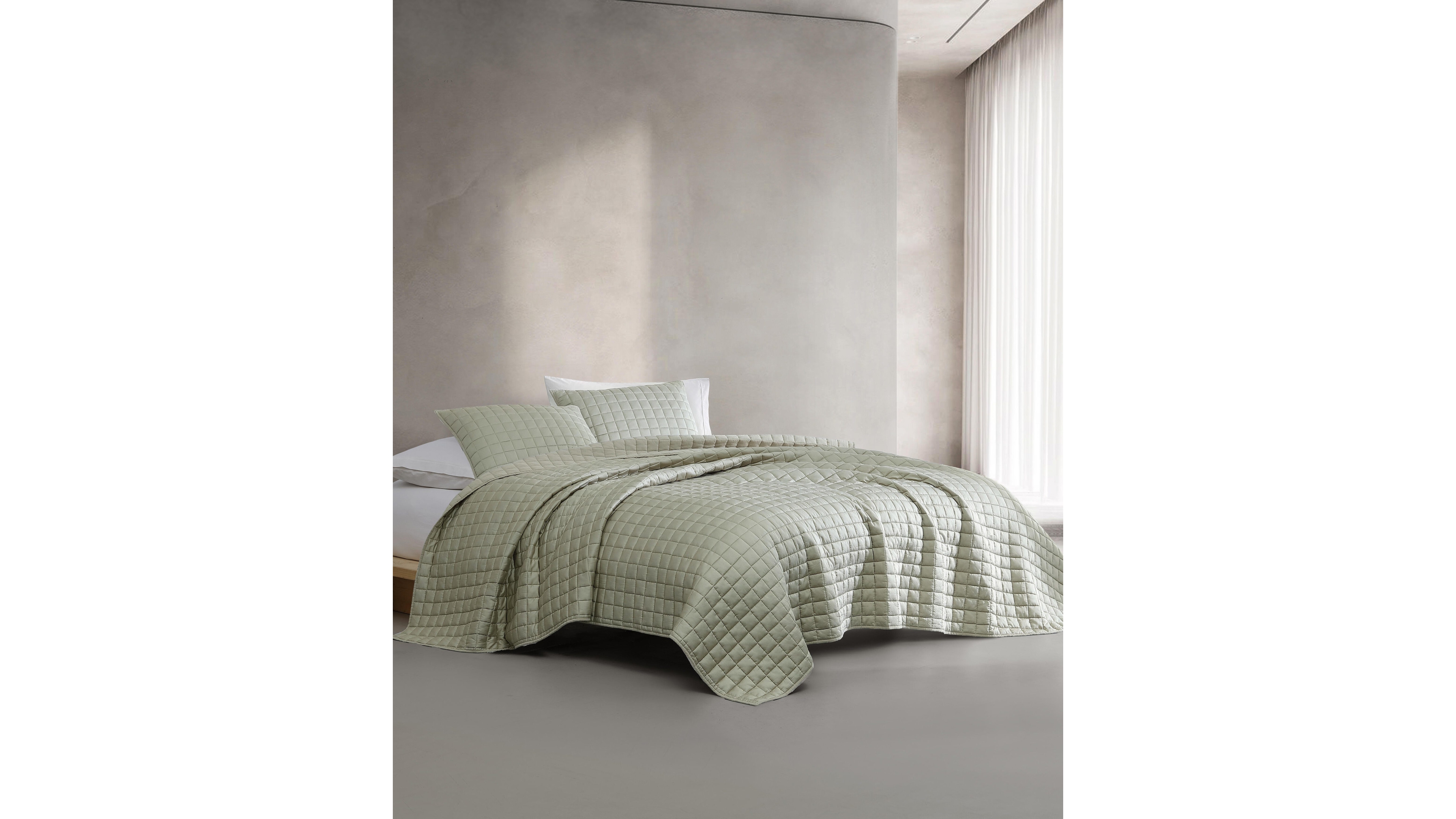 Closeout! Calvin Klein Tencel Solid Reversible 3-Pc. Quilt Set, King