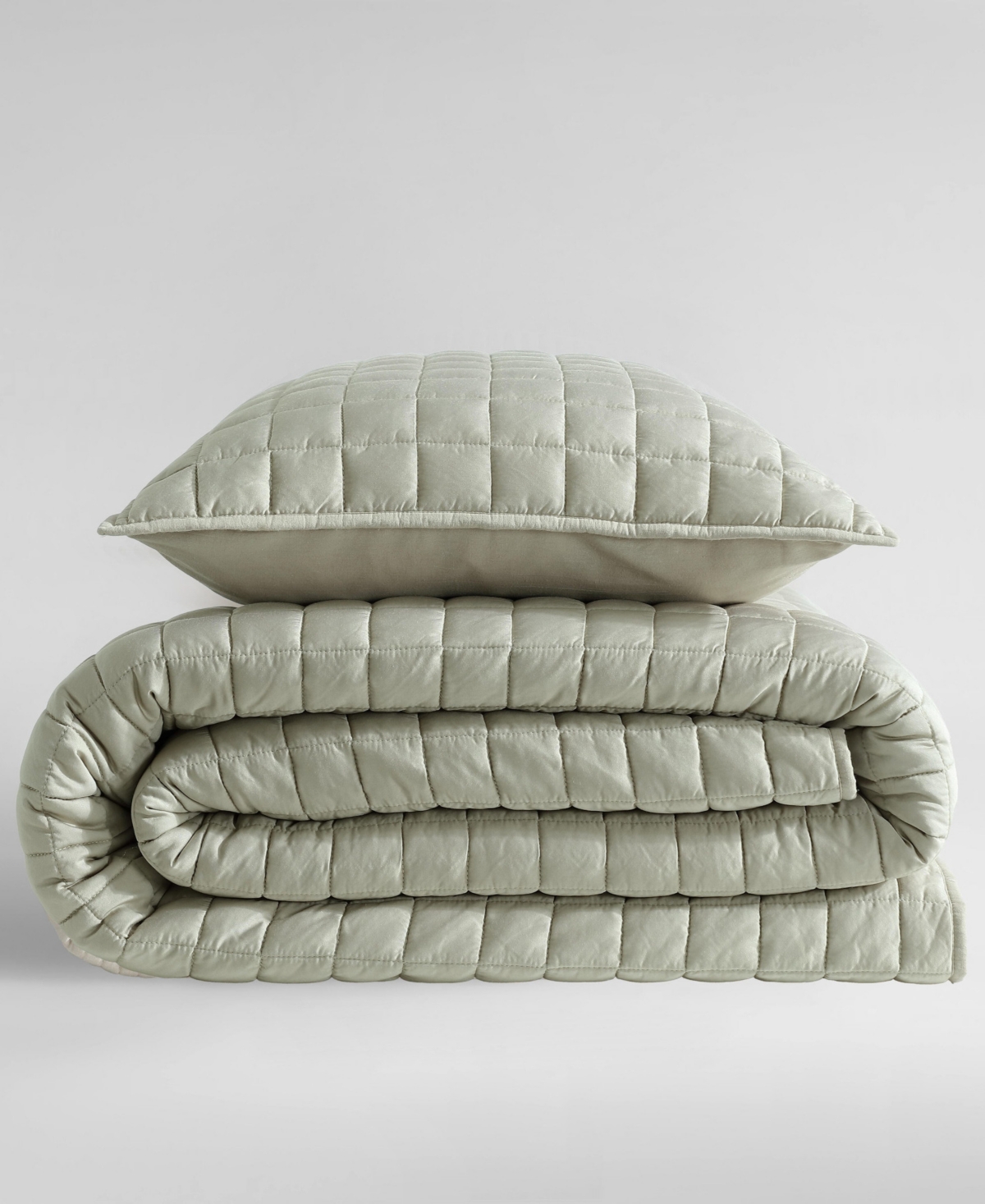 Calvin Klein Lyocell Solid 3-pc. Quilt Set, Queen In Absinthe Green