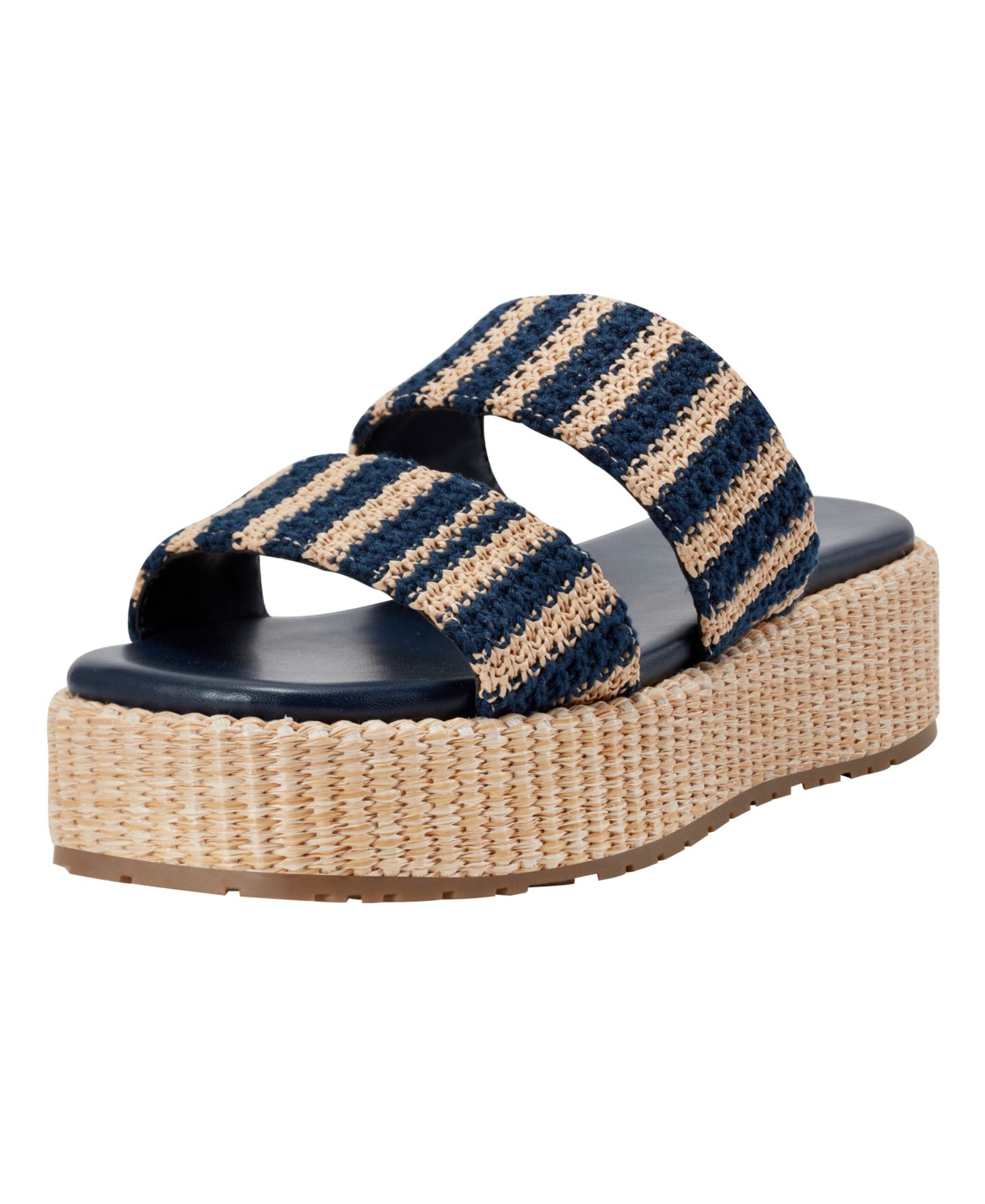 Женские сандалии Marc Fisher Pelma Double Band Flatform, цвет: Тёмно-синий полосатый — фото 4