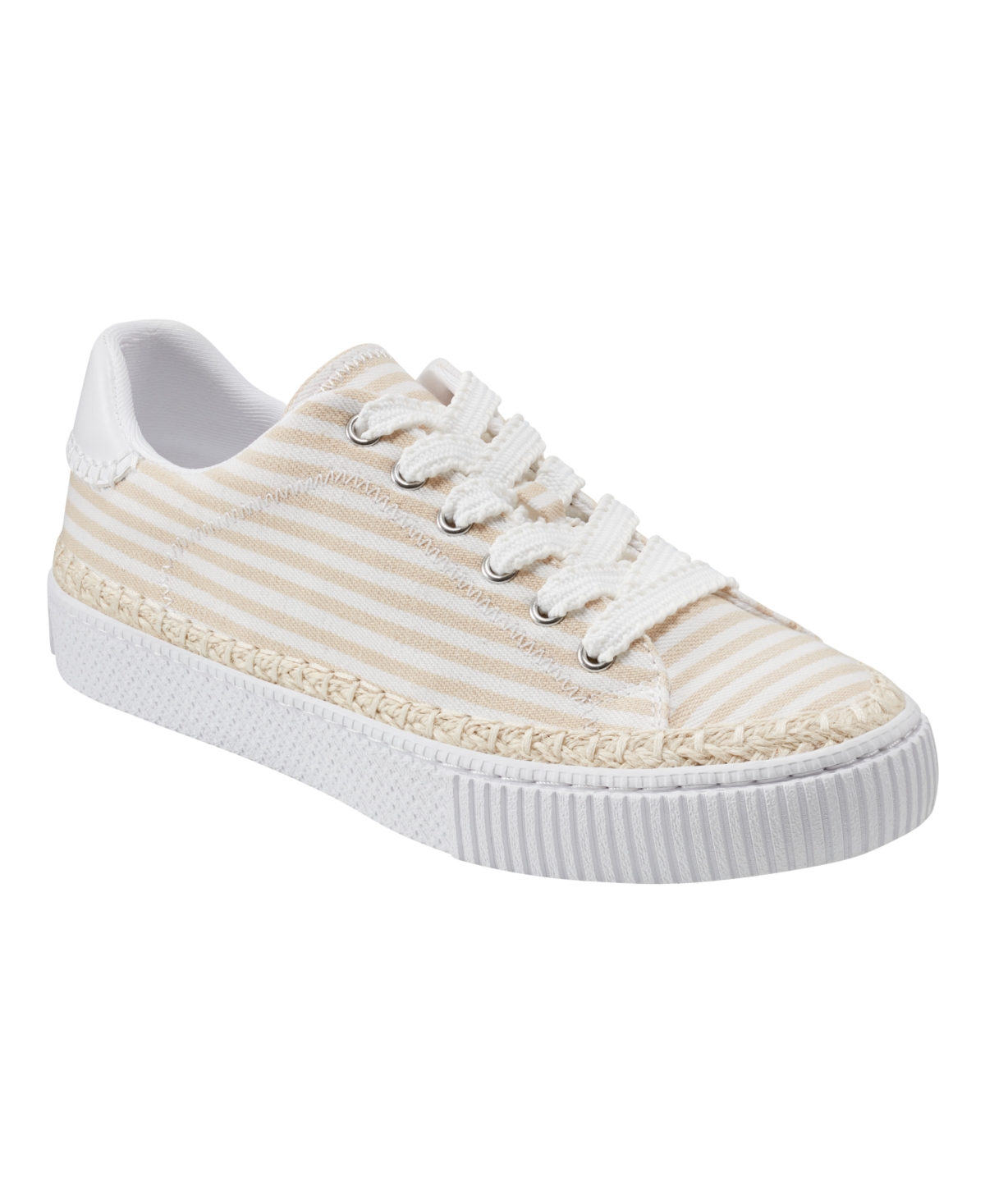 Marc Fisher Women's Spryng Round Toe Casual Sneakers In Light Natural Stripe