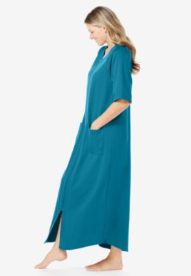 Petite Plus Long French Terry Zip-Front Robe