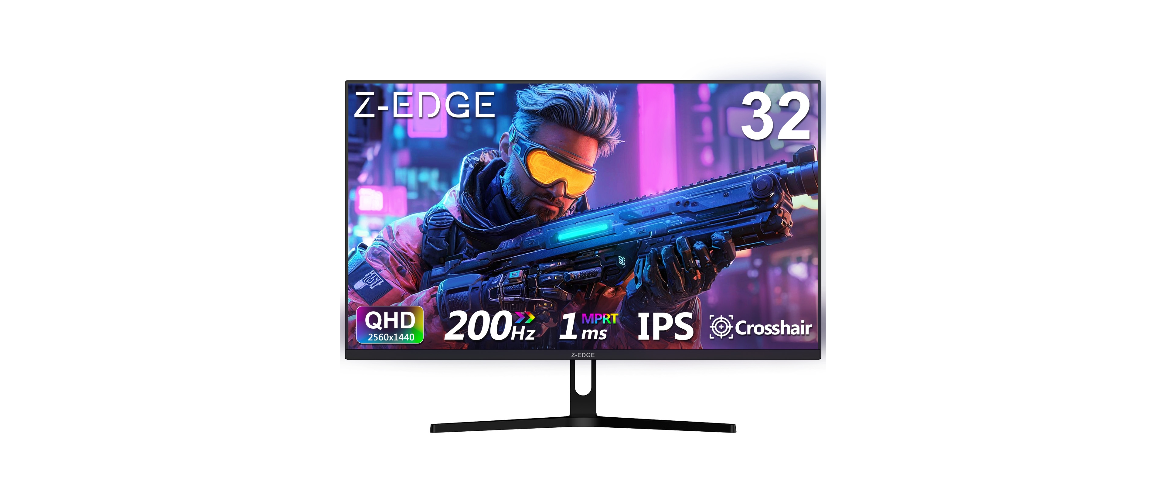 Z-edge 32" 2560 x 1440 Qhd 170Hz 1ms 2K Curved Gaming Monitor, Hdmi x 2, Dp x 2, FreeSync, Support Wall Mount