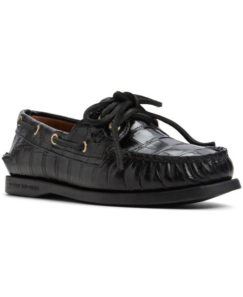 Женские туфли Sperry Authentic Original 2 Eye Lace-Up Boat, цвет: Чёрный